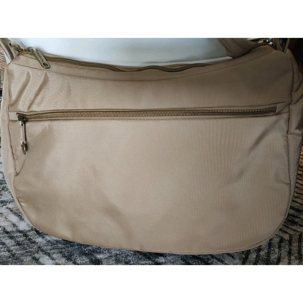 Travelin Anti Theft Purse Tote Bag With Pink Interior Shoulder Strap Classic